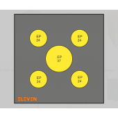 Eleven cible 125 X 125 X 22 - 5 spots